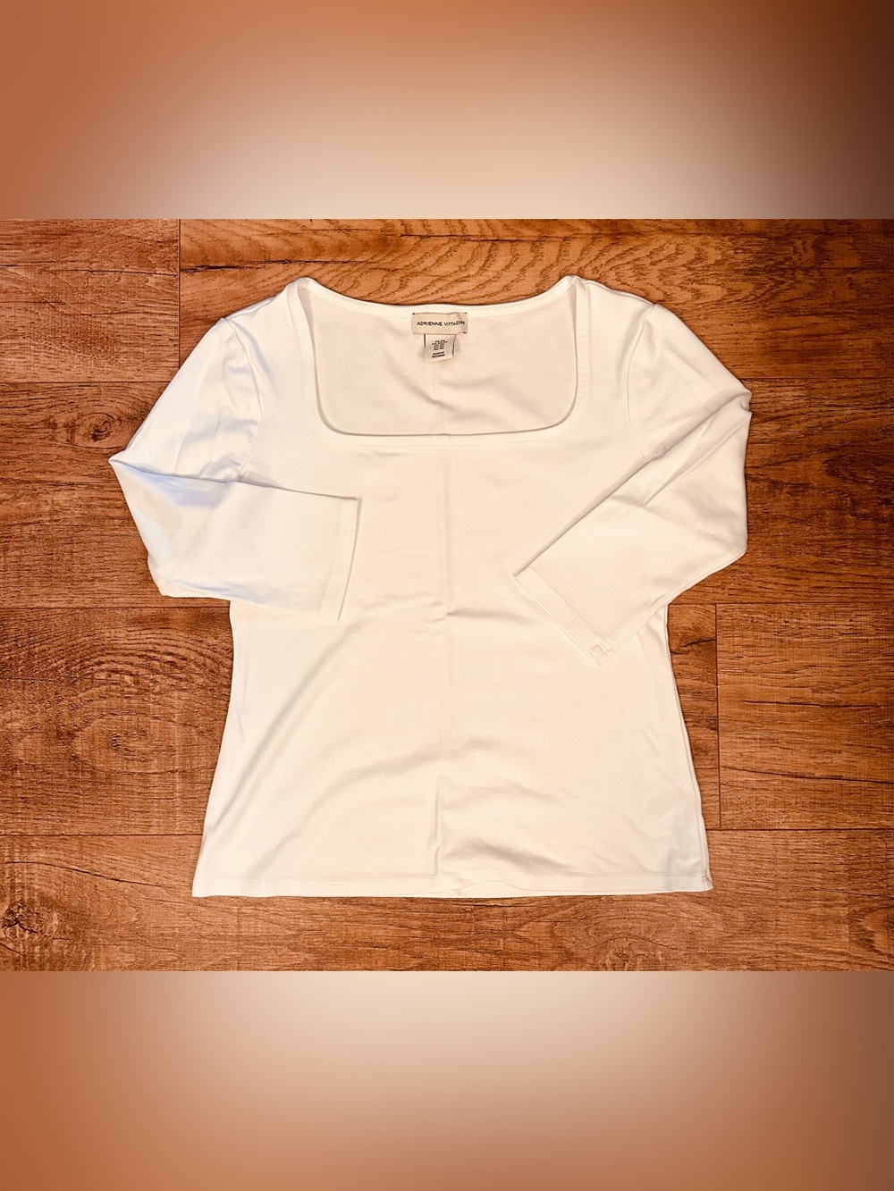 NWOT Adrienne Vittadini White Square Neck Top Size XS